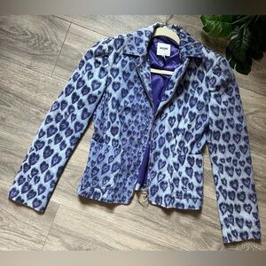 Rare vintage y2k Moschino Jeans animal heart print zip up jacket. Sz 4